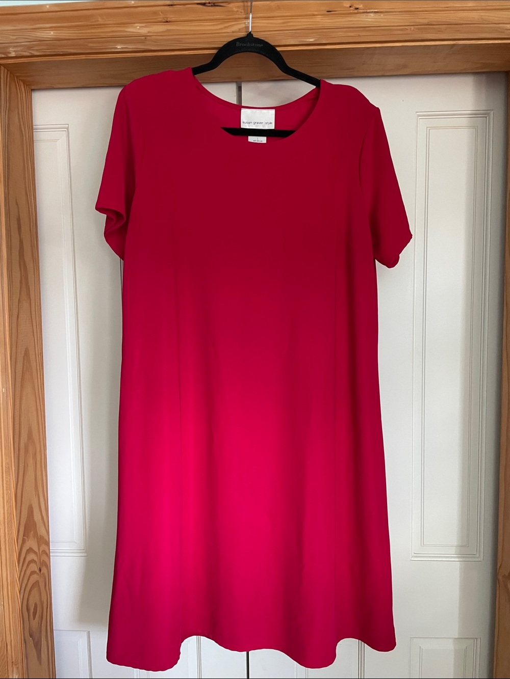 Susan Graver Vibrant Pink Crewneck Shift
